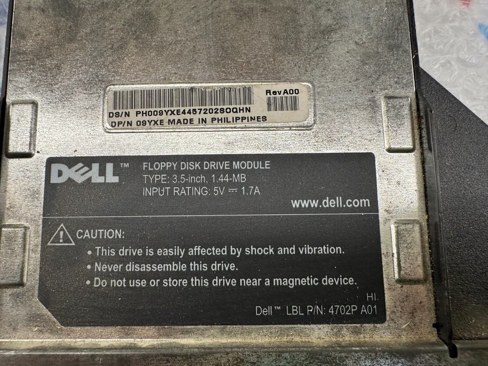 Dell Floppy Disk Drive Module Type 3.5" 1.44MB P/N 4702P A01