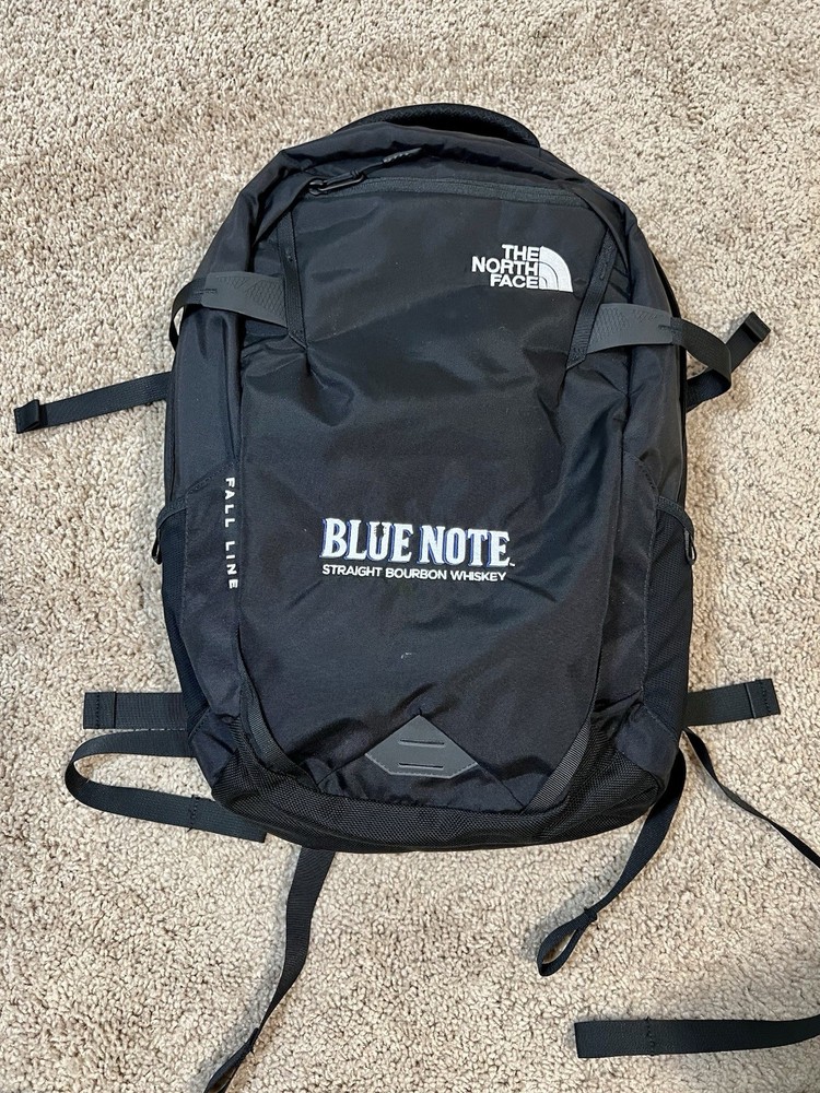 The North Face Fall Line Backpack Blue Note Whiskey Logo Black FlexVent Laptop
