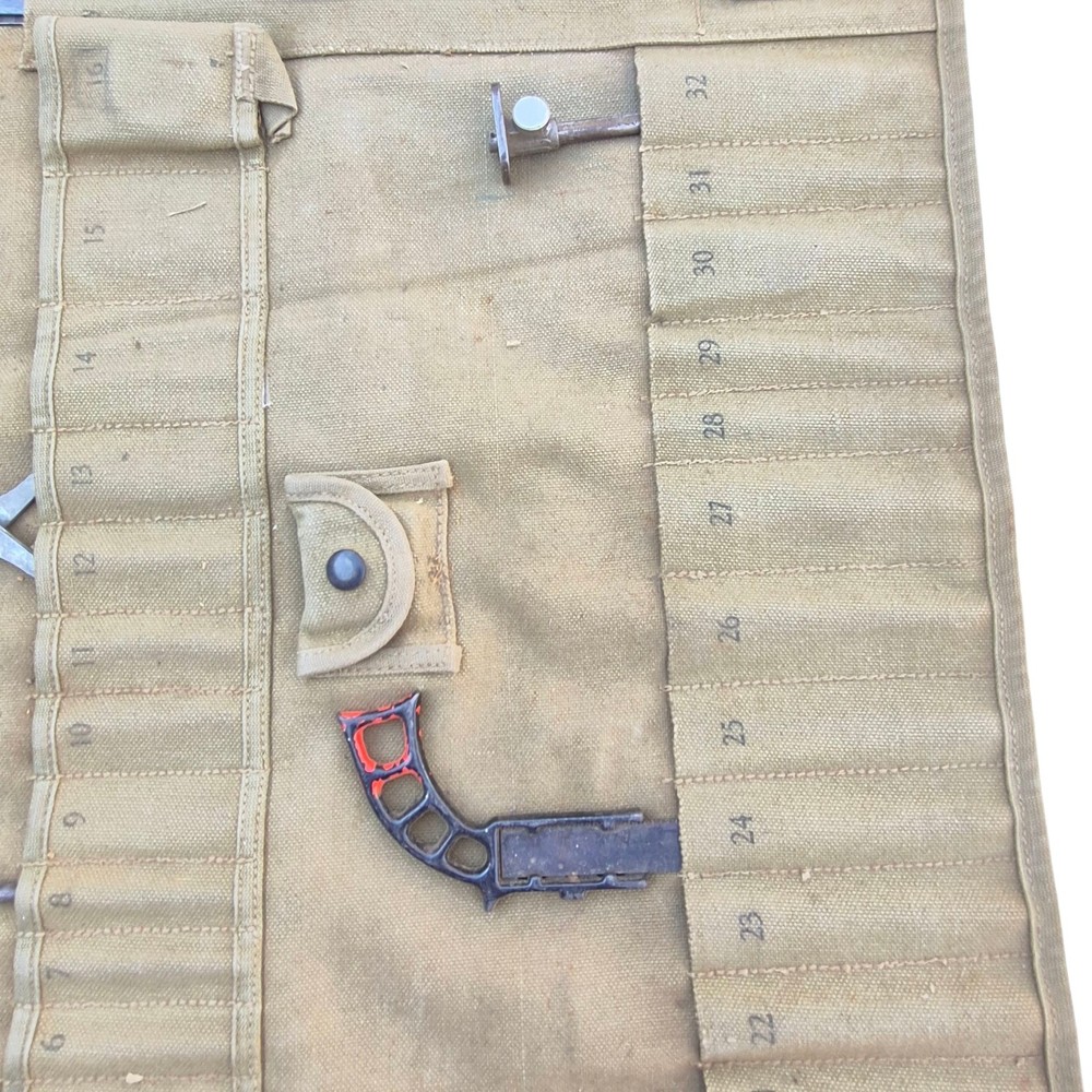 Vintage Military US WW2 1943 Tool Pouch With Some Tools