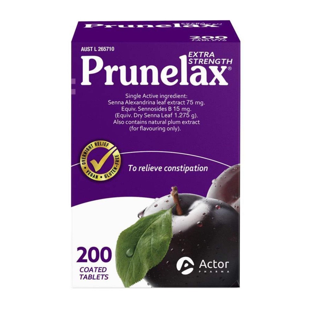 Prunelax Extra Strength Natural Senna Laxative Tablets – 200 Tablets