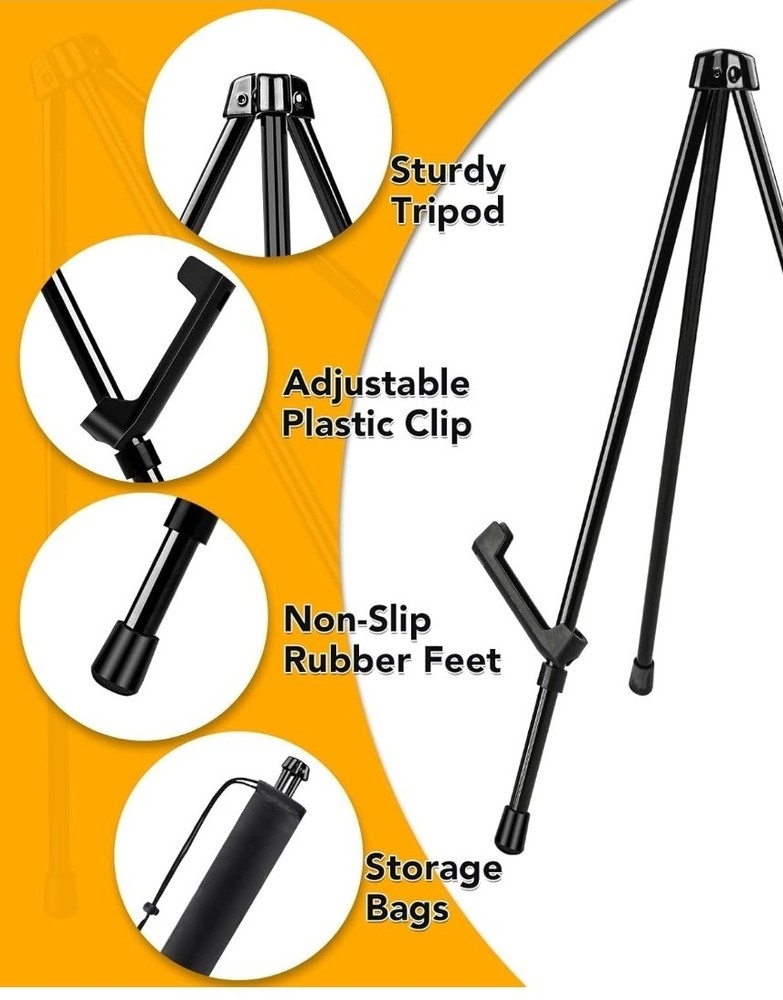 AROIC 12 Pack 14'' Tabletop Easels, Black Steel Table Top Easels for Display