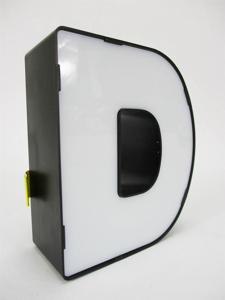 Letter D LED Light 4" Monogram Marquee Mini Tabletop Nightlight w/ 4-Hr Timer