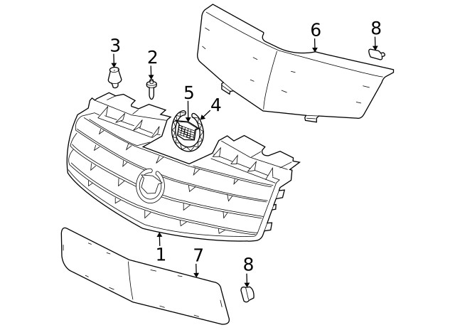 Genuine GM Front Grille Screen 15831166