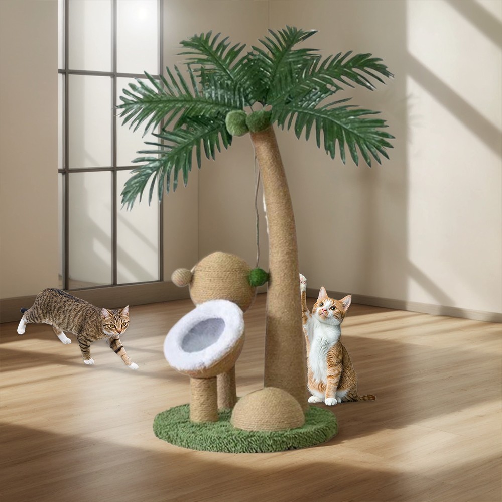 Coconut Tree Cat Claw Sharpener Interactive for Small Medium Cats