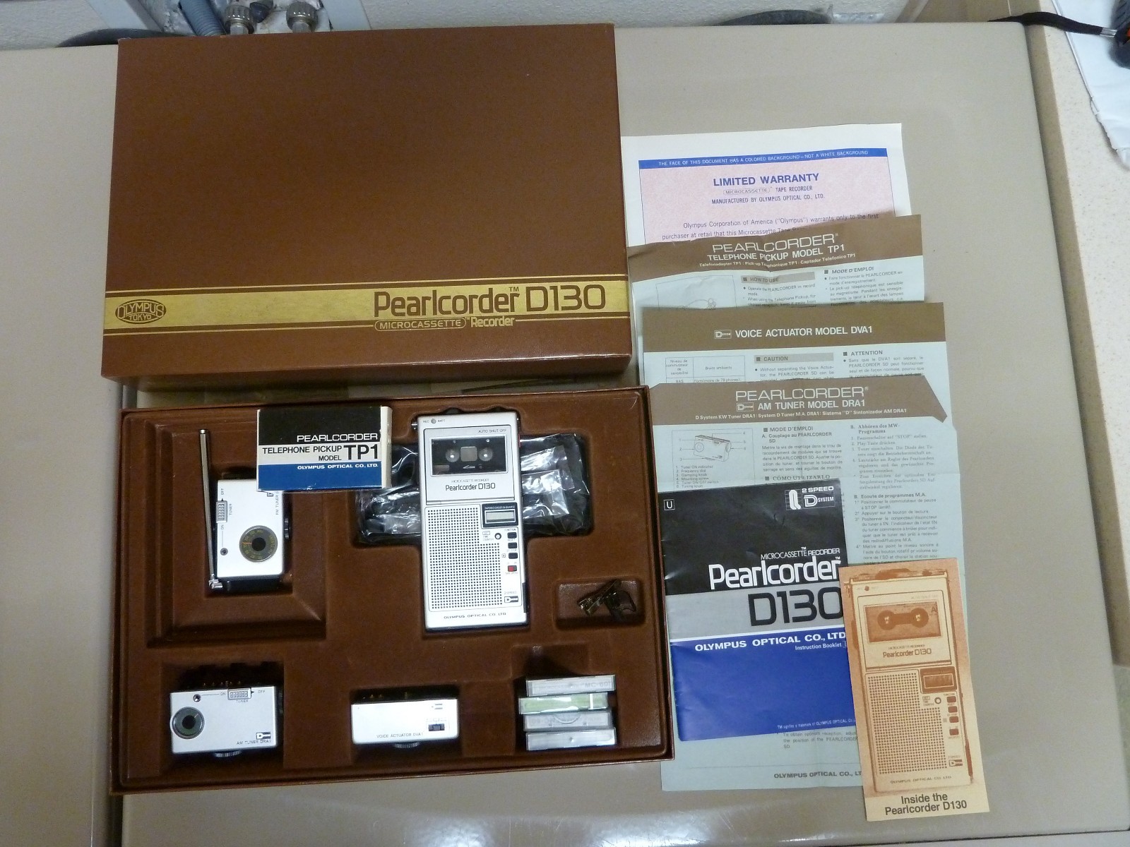 Vintage Japanese Olympus Pearlcorder D130 Microcassette box set with lots more!!