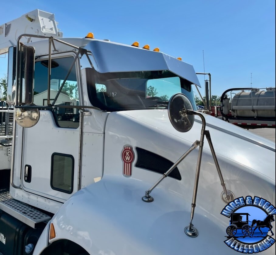 Rollin low Kenworth reverse bowtie 12X8" visor Curve windshield 304 ss. new 2011