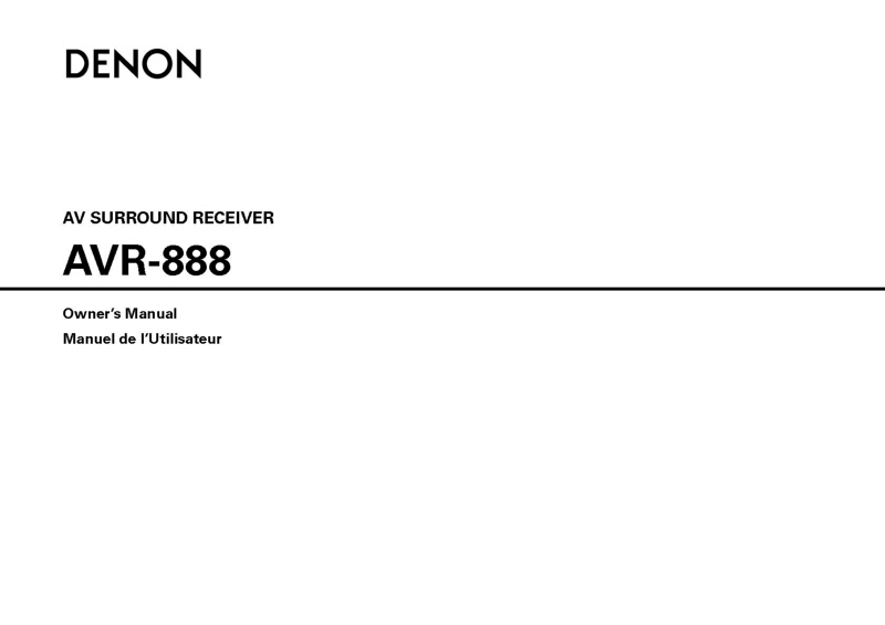 Denon AVR-888 AV Receiver Owners Manual