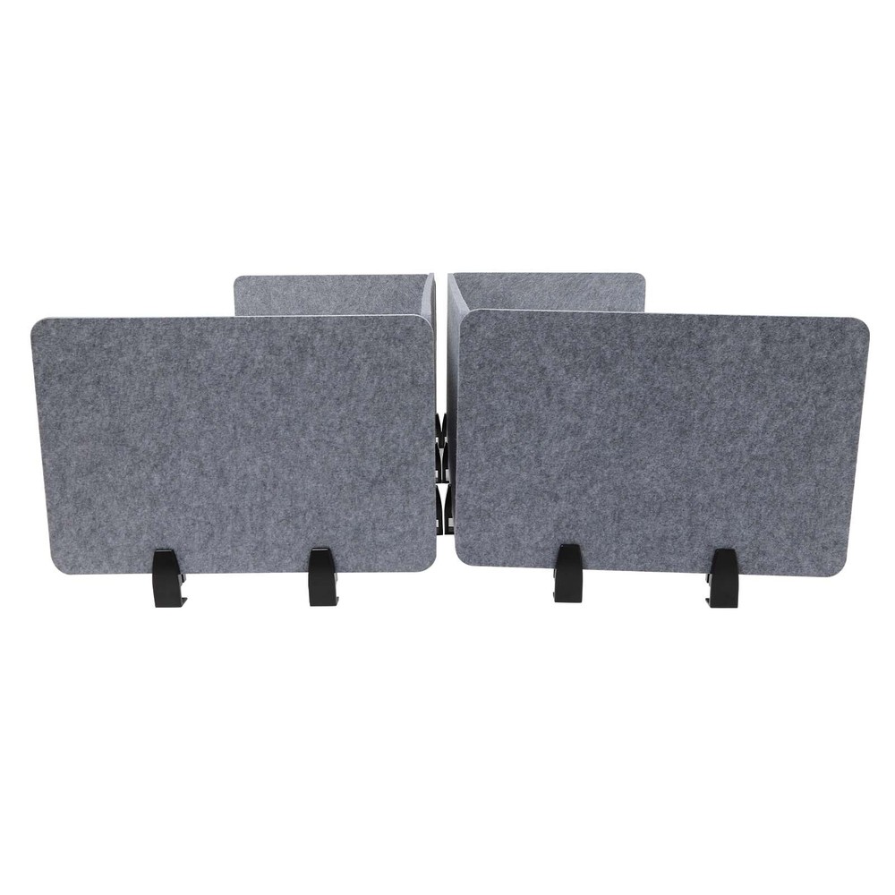 Stand Up Desk ReFocus Raw Clamp-On Acoustic Tabletop Divider Privacy Panel Grey