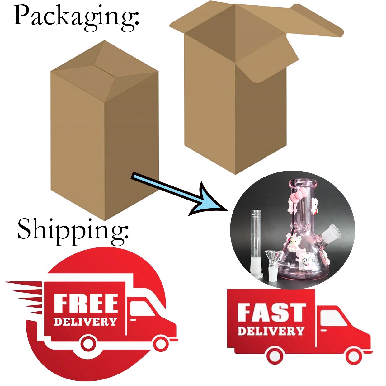 Mini Pink Hello Kitty 6.5''Hookah Glass Smoking Waterpipe BEAKER bong &14mm*USA*