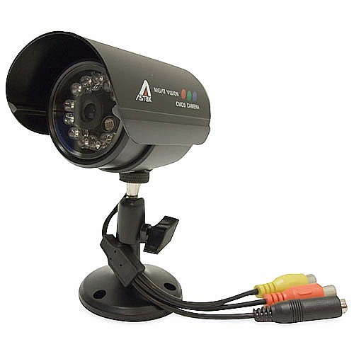 Wired Surveillance IR Camera + 100FT Cable + Power Supply Complete