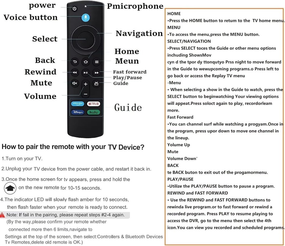 FireStick 4K Remote for Voice Remote Replacement 3rd Gen L5B83G