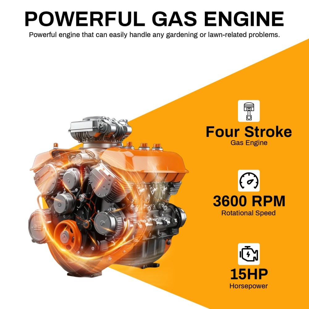 4.7”-6" Gas Powered Wood Chipper 420cc 15HP Gasoline Engine Leaf Branch Shredder