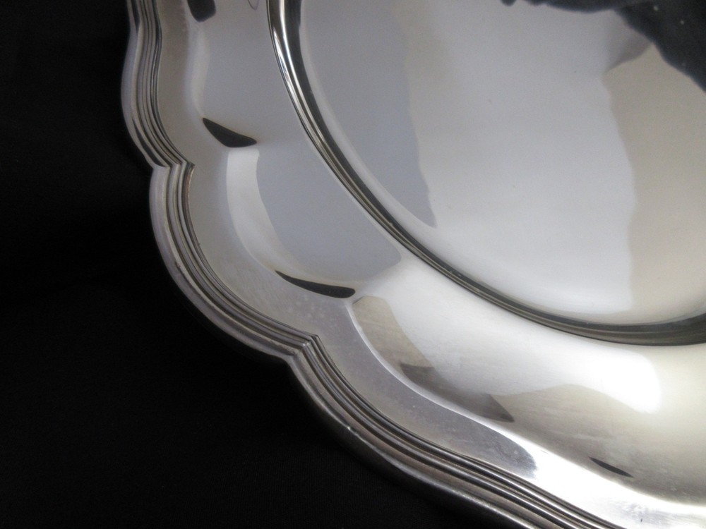 Pairpoint Sheffield Silverplate Serving Tray Oval Scalloped 18.5in Case