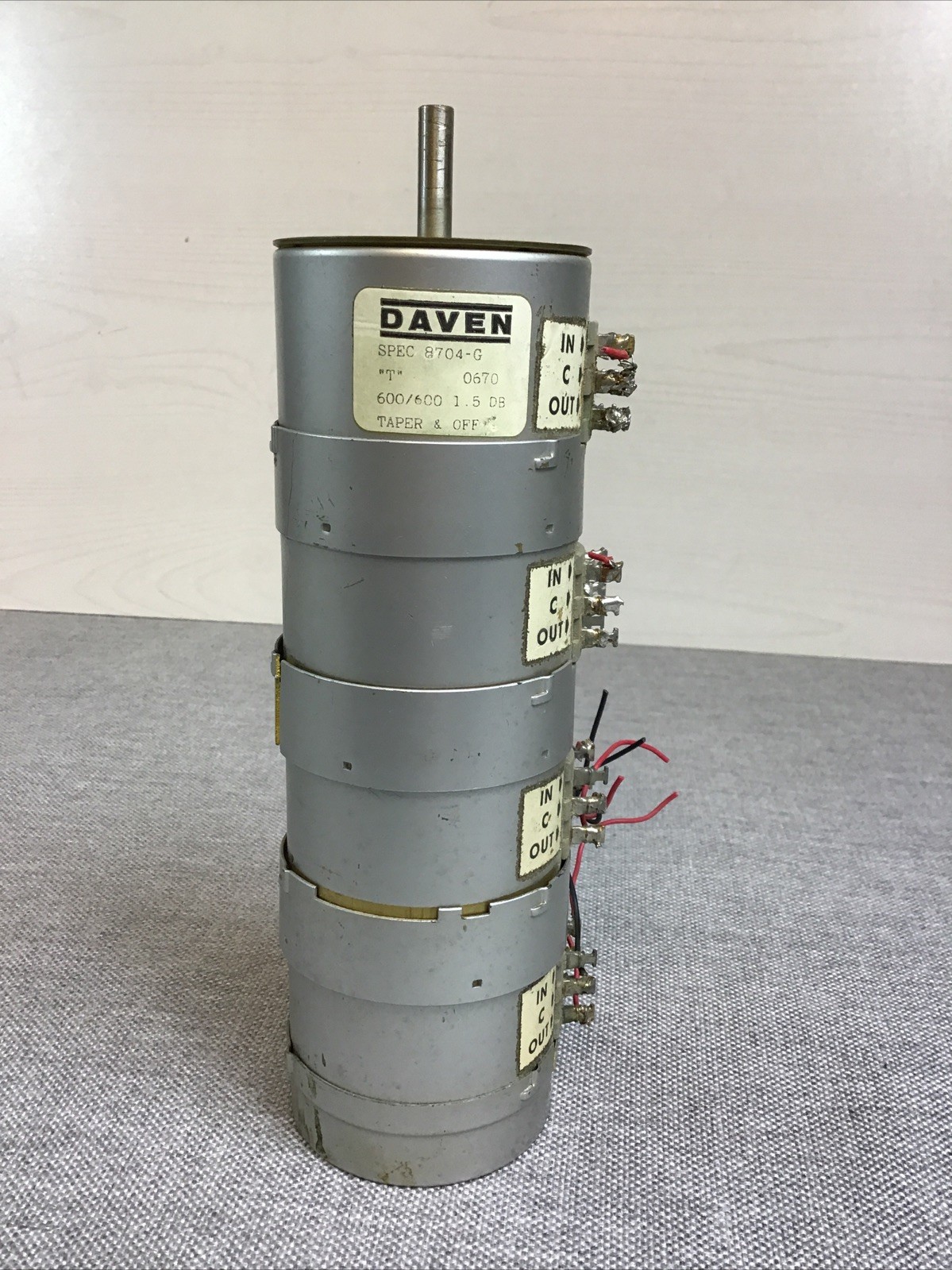 Daven SPEC 8704-G Quad “T” Audio Attenuator 600/600, 1.5 DB, Taper & off