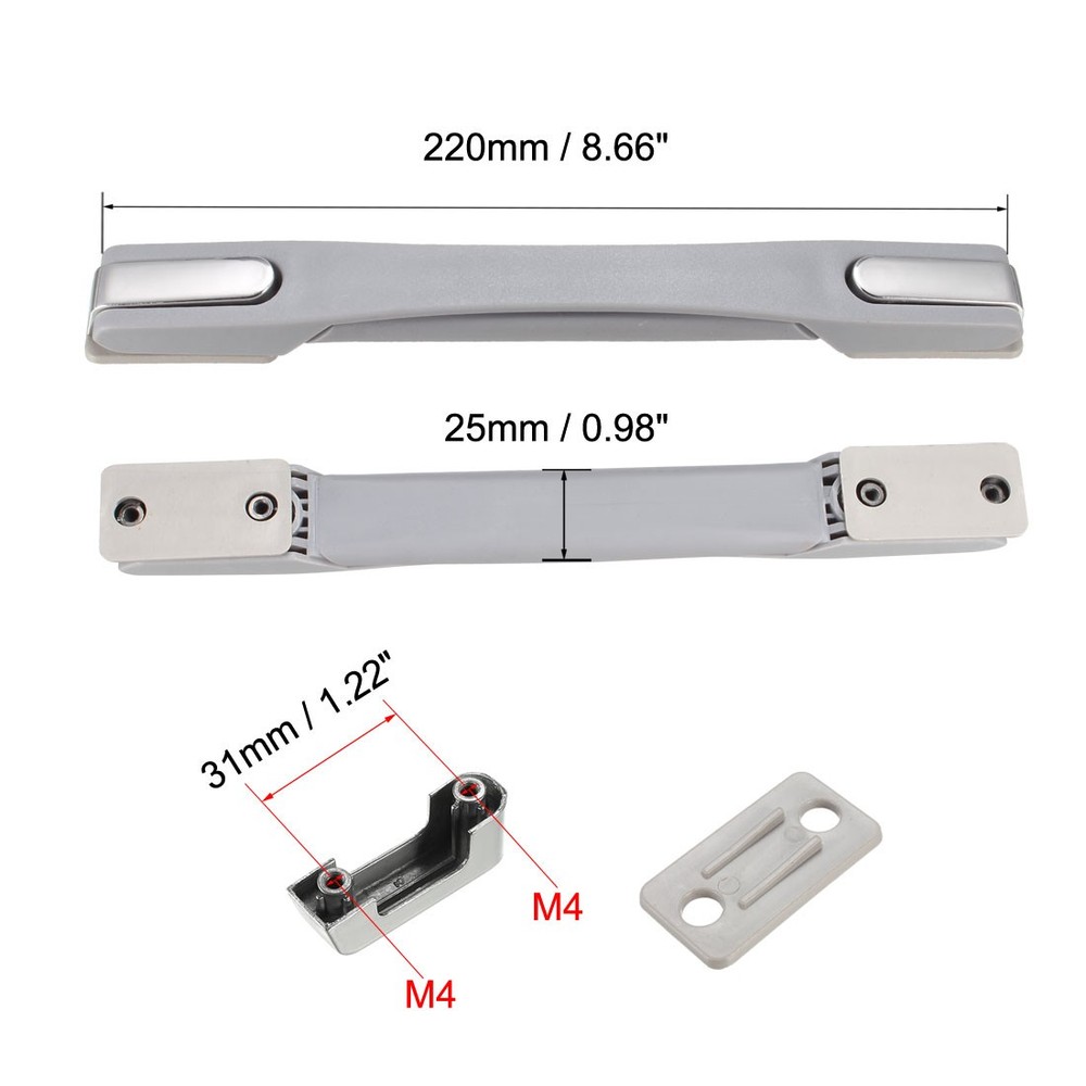 Luggage Handle 220mm Long Strap Grip Replacement for Suitcase Case Gray 2Pcs