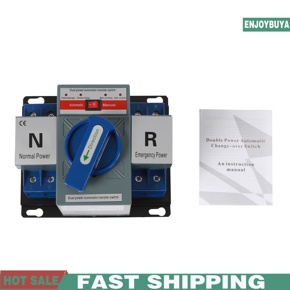 AC110V 2P 63A Mini Dual Power Automatic Transfer Switch Toggle Control Converts