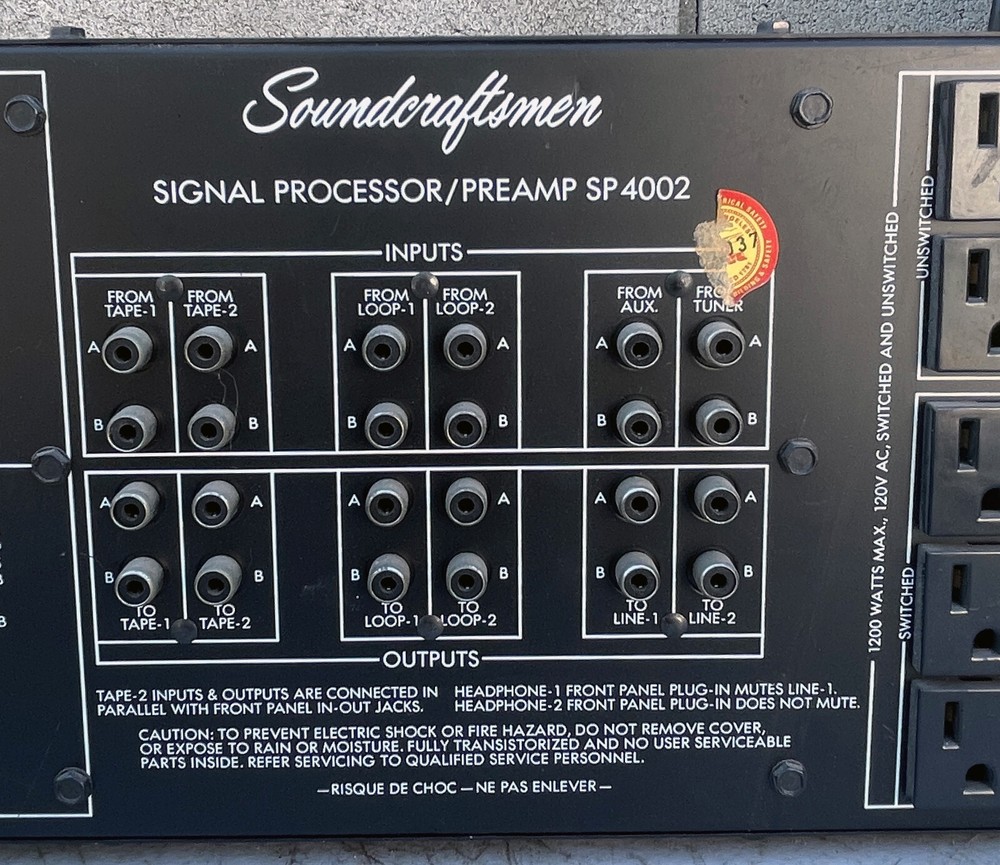 Soundcraftsmen MA5002 Power Amplifier + Signal Processor Preamp/Equalizer SP4002