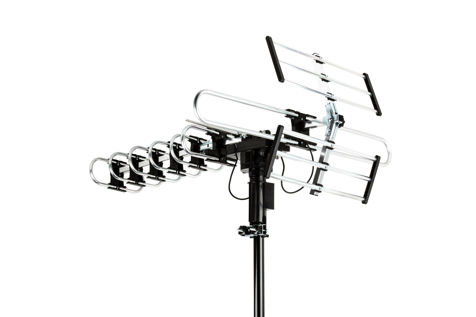 HDTV Outdoor Antenna 200 Mile 360° Rotation UHF/VHF/FM Radio with Remote Control
