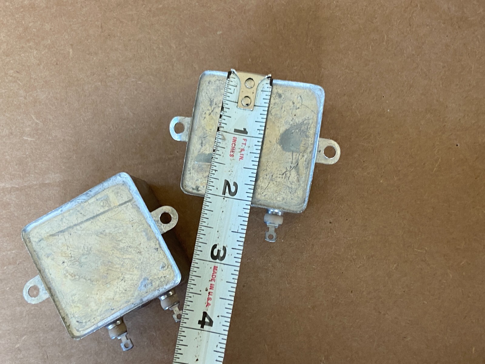 NOS PAIR Aerovox 4 uf 600v Bathtub Oil Capacitors TEST GOOD Vintage 1960s (Qty)