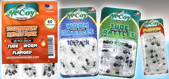 McCoy Fishing Rattles Glass Worm Tube Flanged Tournament Combo Bulk Packs