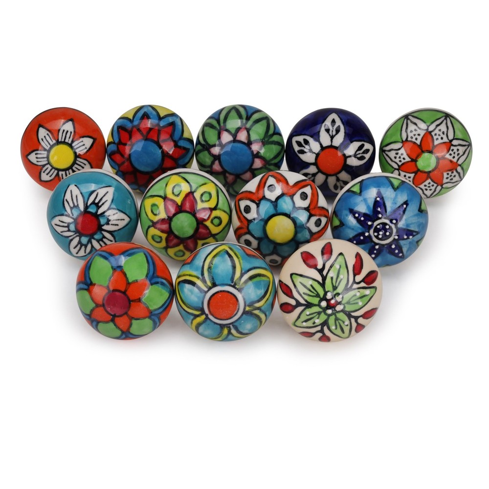 Cabinet Multicolor Assorted Ceramic Drawer Pull Handle Kitchen Cupboard Wardr...