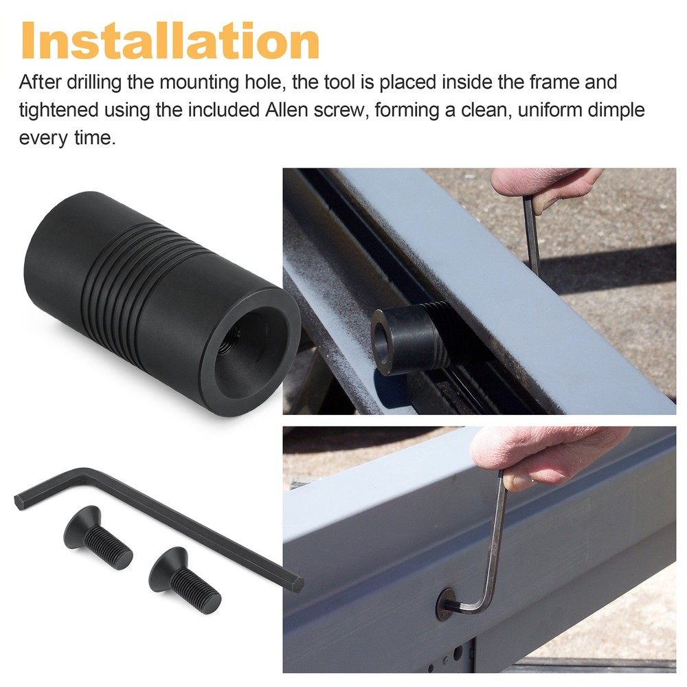 Door Frame Dimpling Tool for Hardened Steel, Double-Sided Design