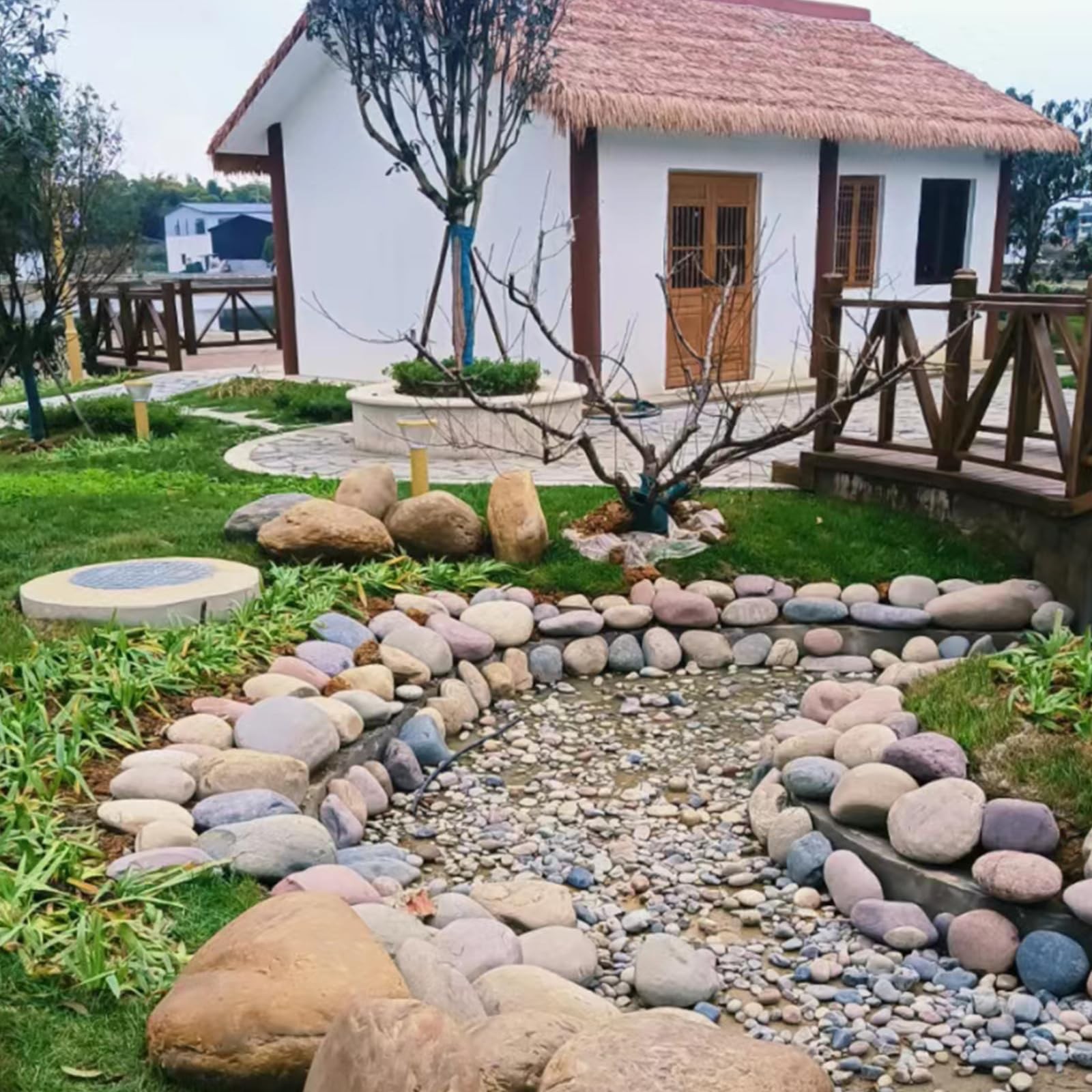 5 lbs Natural Aquarium Rocks, 2-3 Inch Large Pebbles.Decorative River Rocks f...