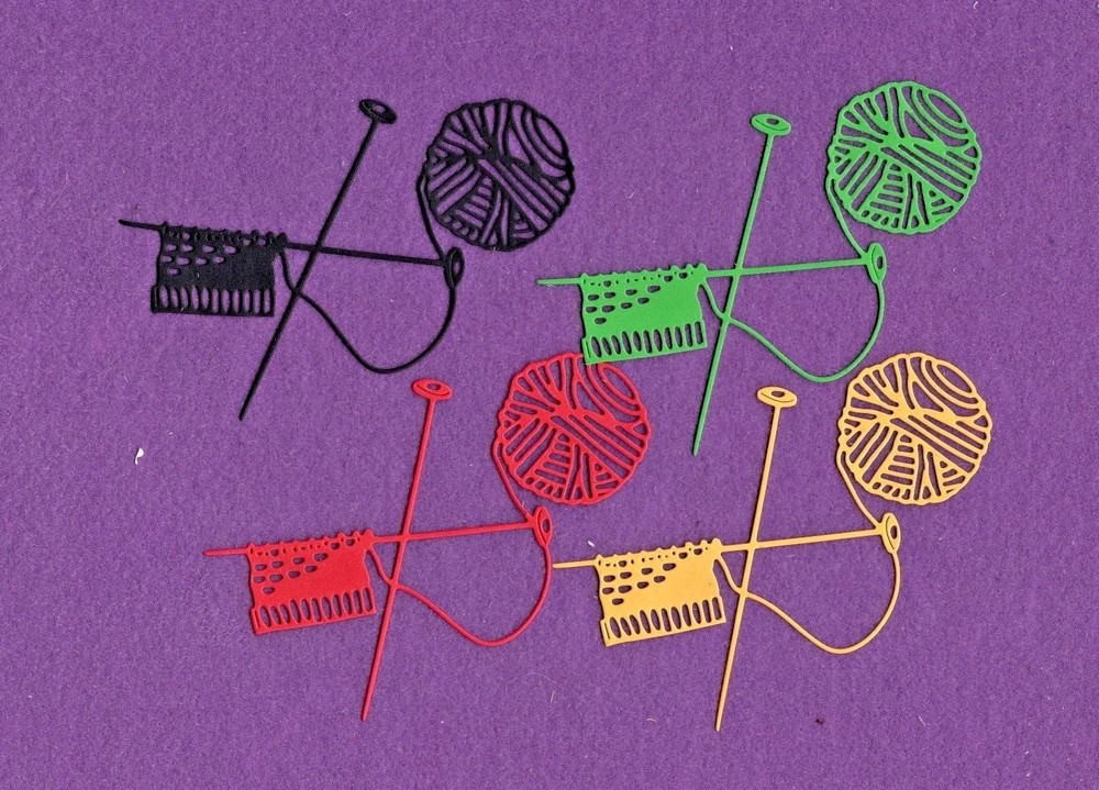 KNITTING sweater die cuts scrapbook cards