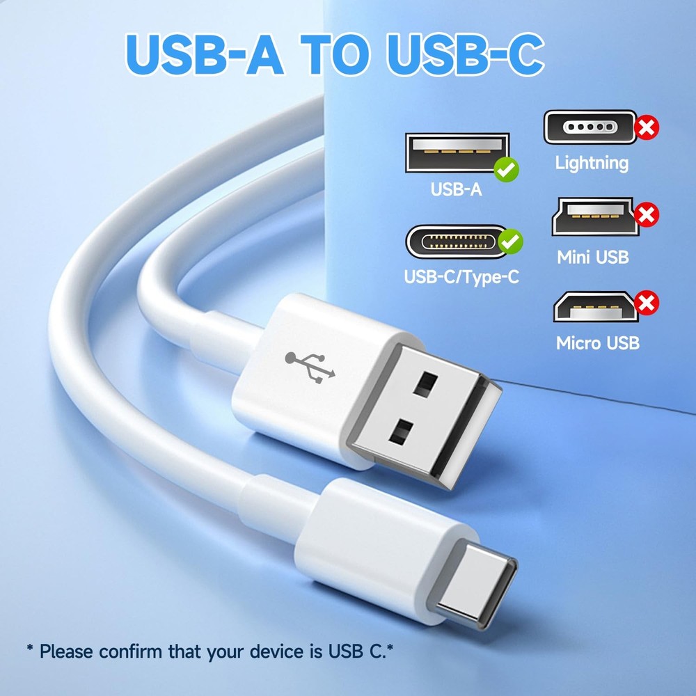 ANLINK 16.4ft/5M Power Cable for Any USB-C Enabled Security 1-Pack, White