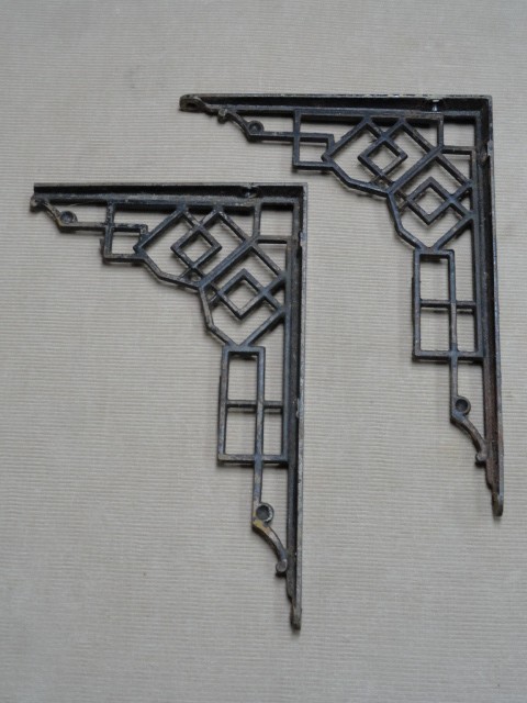 Victorian Cast Iron Shelf Brackets Same Size & Pattern Original 'F'
