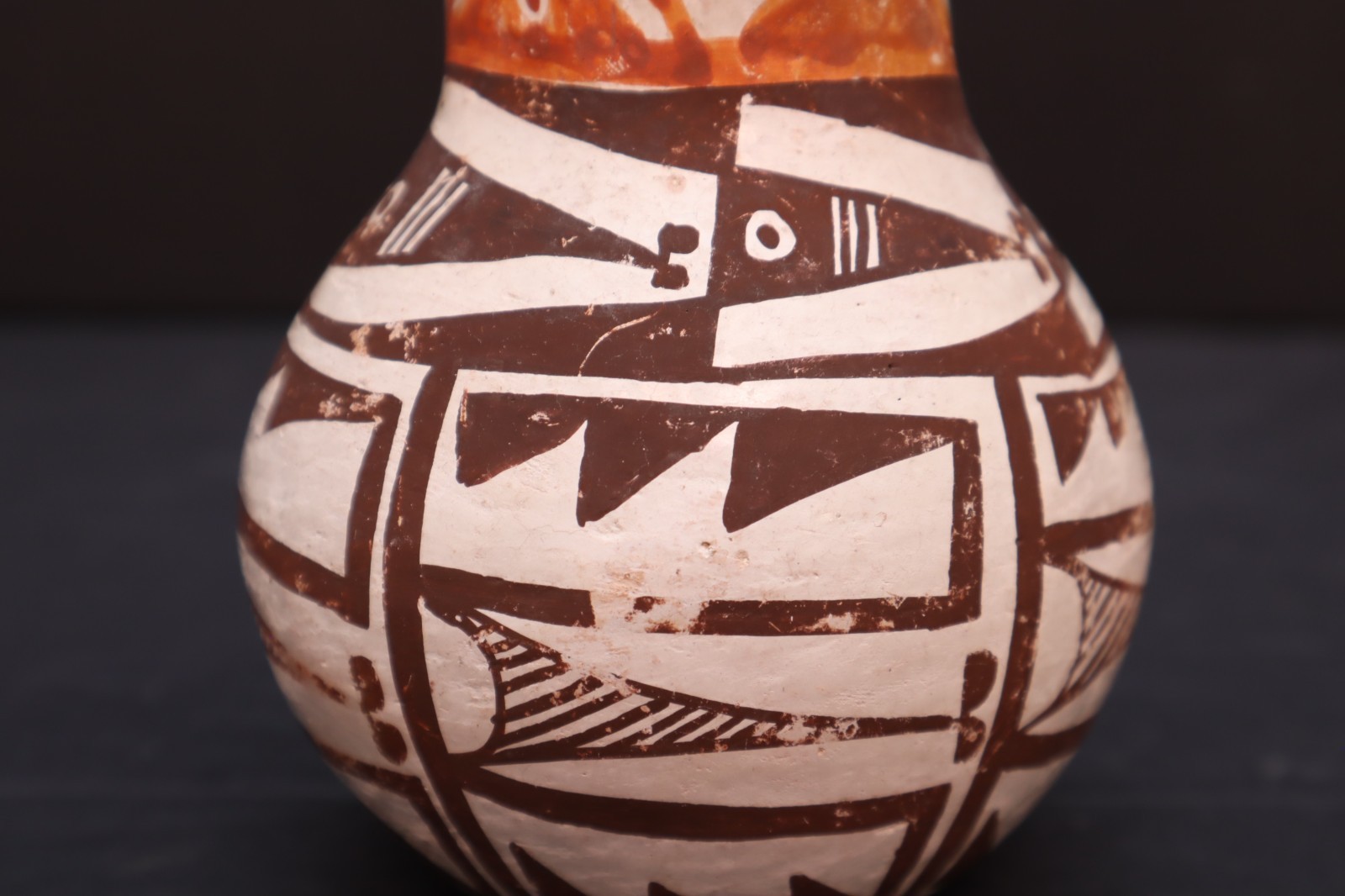 Antique Acoma Pueblo Pottery Polychrome Jar Jug Vase Pot Hand Coiled VTG Native