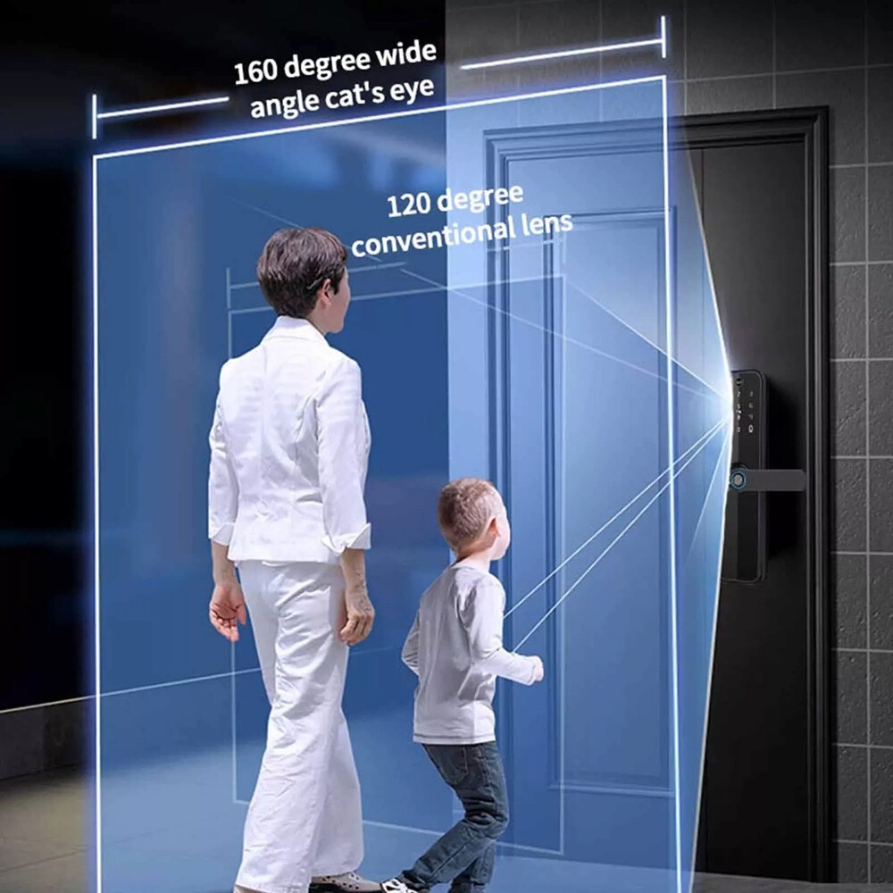 1PCS Face Recognition Tuya Wifi Smart Door Lock Visual Intercom Fingerprint