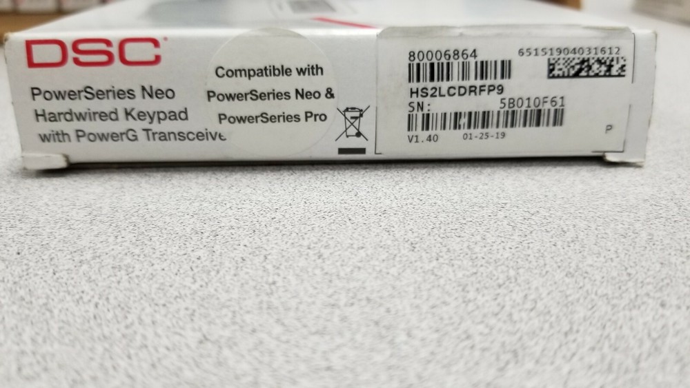 DSC HS2LCDRFP9 LCD Keypad With Built-in PowerG Transceiver & Prox Support NEW