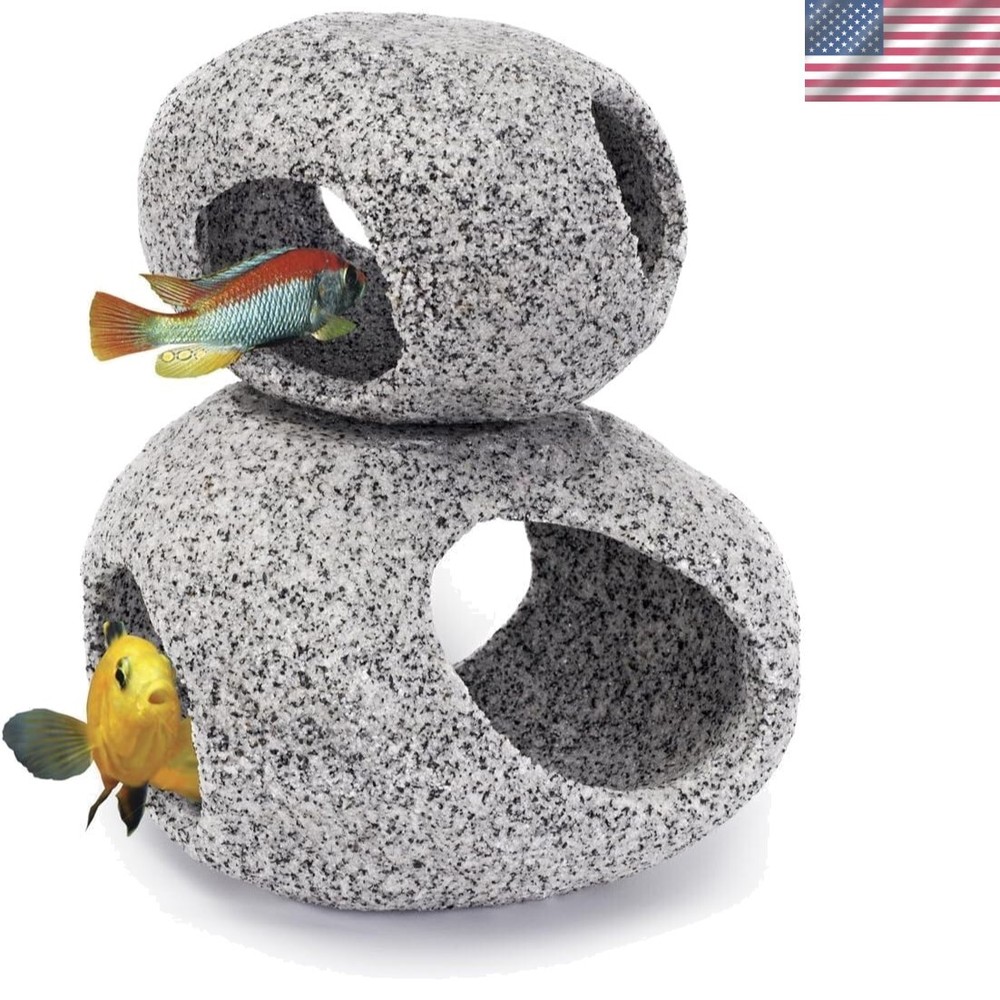 Versatile Granite Aquarium Decor & Fish Hideaway - Large & Extra Large Sizes