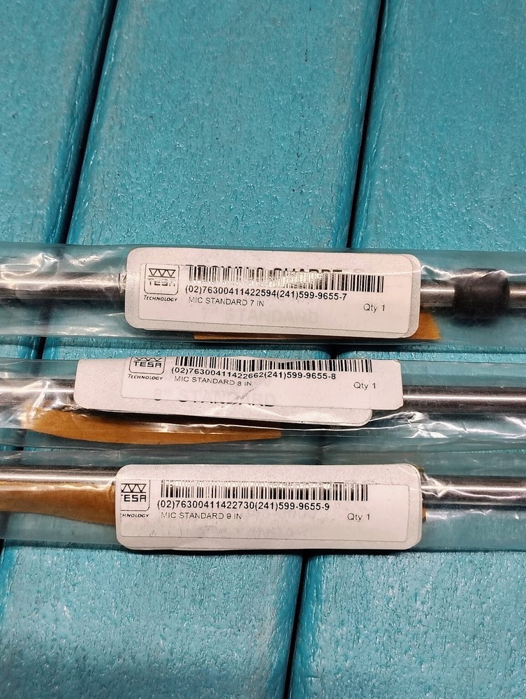 TESA 7” 8” 9” Micrometer Setting Standards Rods Set Made in Switzerland