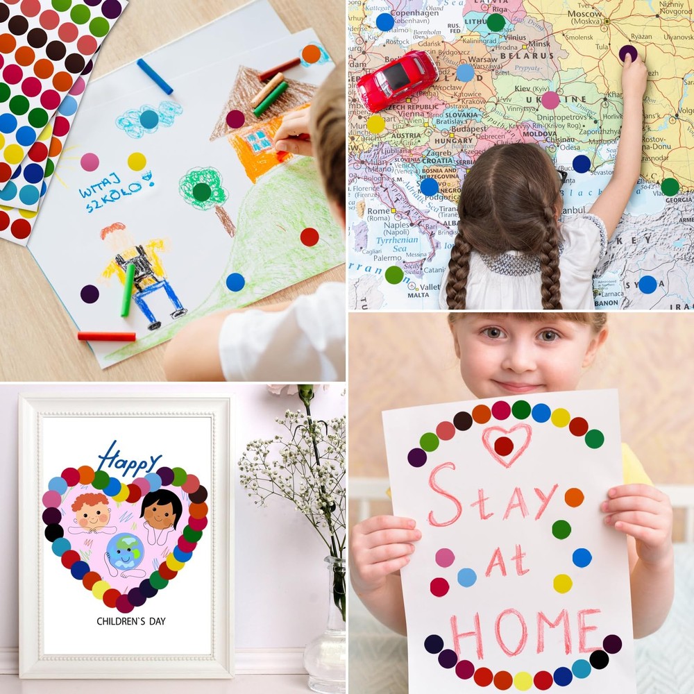 Dot Stickers 2100 Pcs, 3/4" Color Coding Labels 0.75 inches, Multicolor