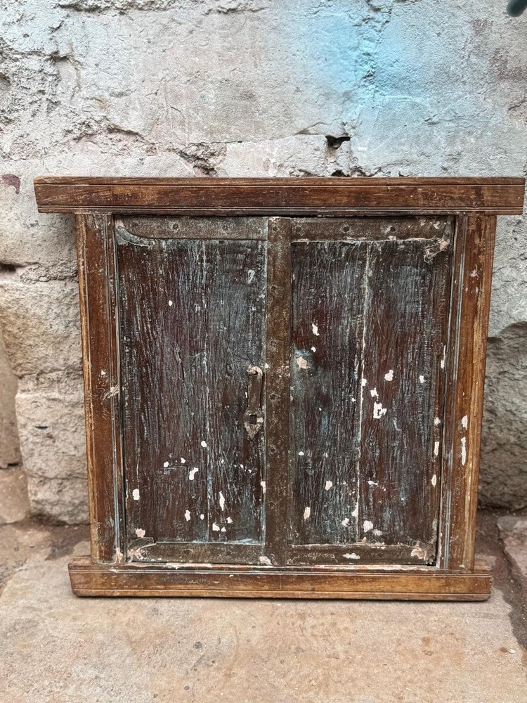 Antique Wooden Wall Décor Window Panel Frame Original Old Hand Crafted