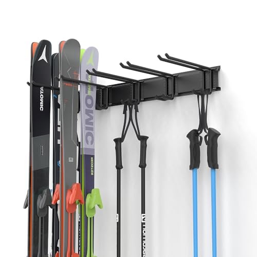 Ski Rack, Wall Mounted Ski Storage for Garage Storage Organizer System, 10