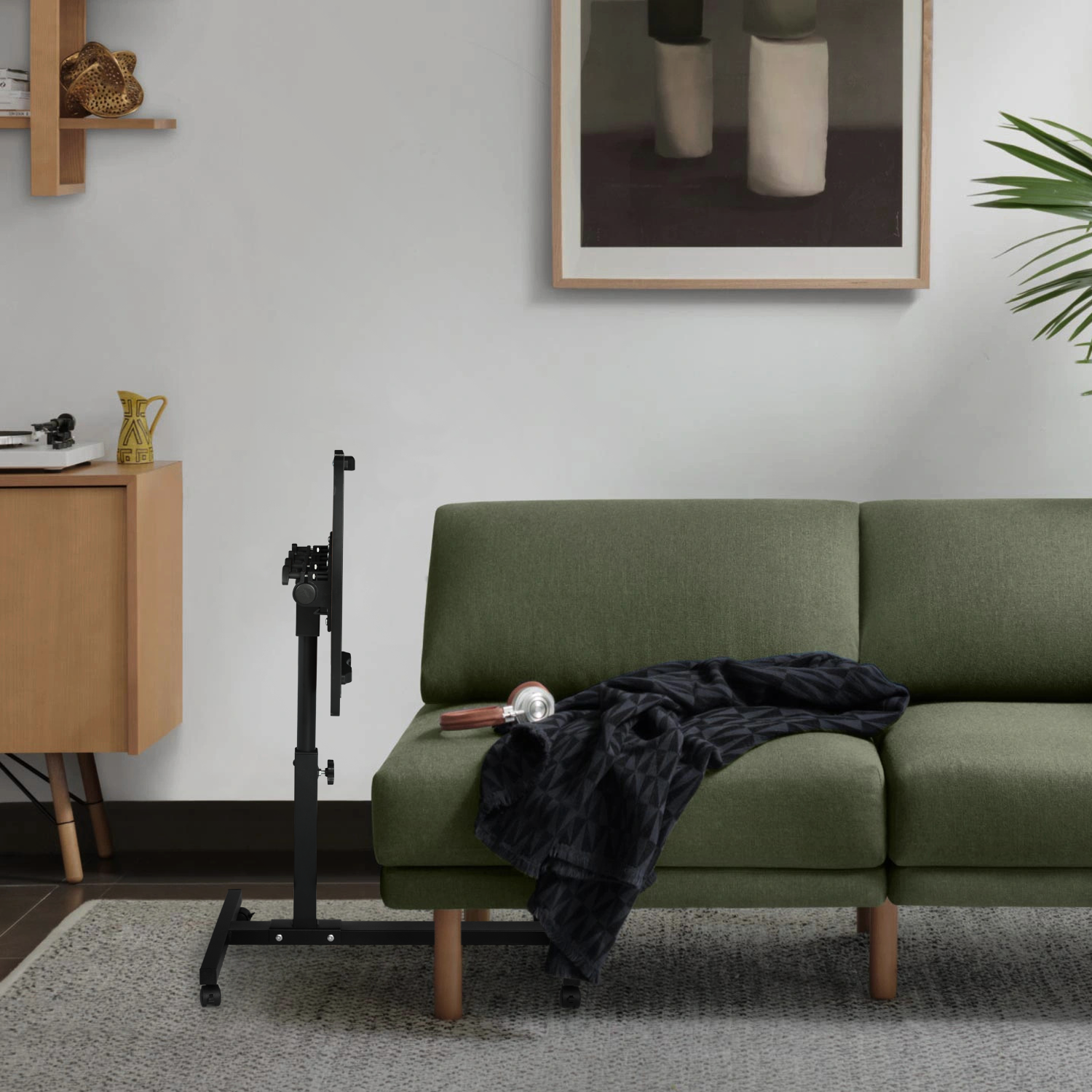 Rolling Swivel Laptop Desk [ADJUSTABLE HEIGHT & ANGLE] Table Portable Sofa Tray