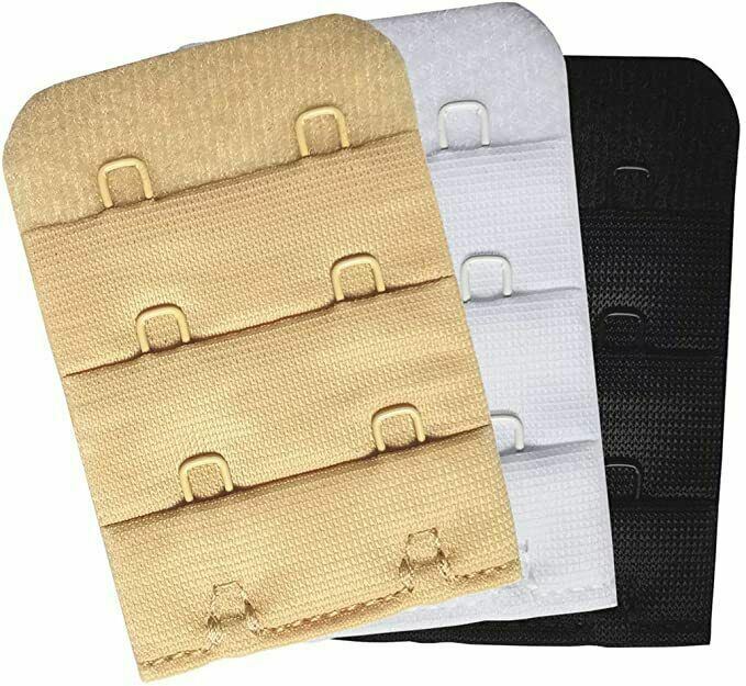 3x 2 Hook Bra Extenders Strap Extensions Black White Beige Maternity Comfortable