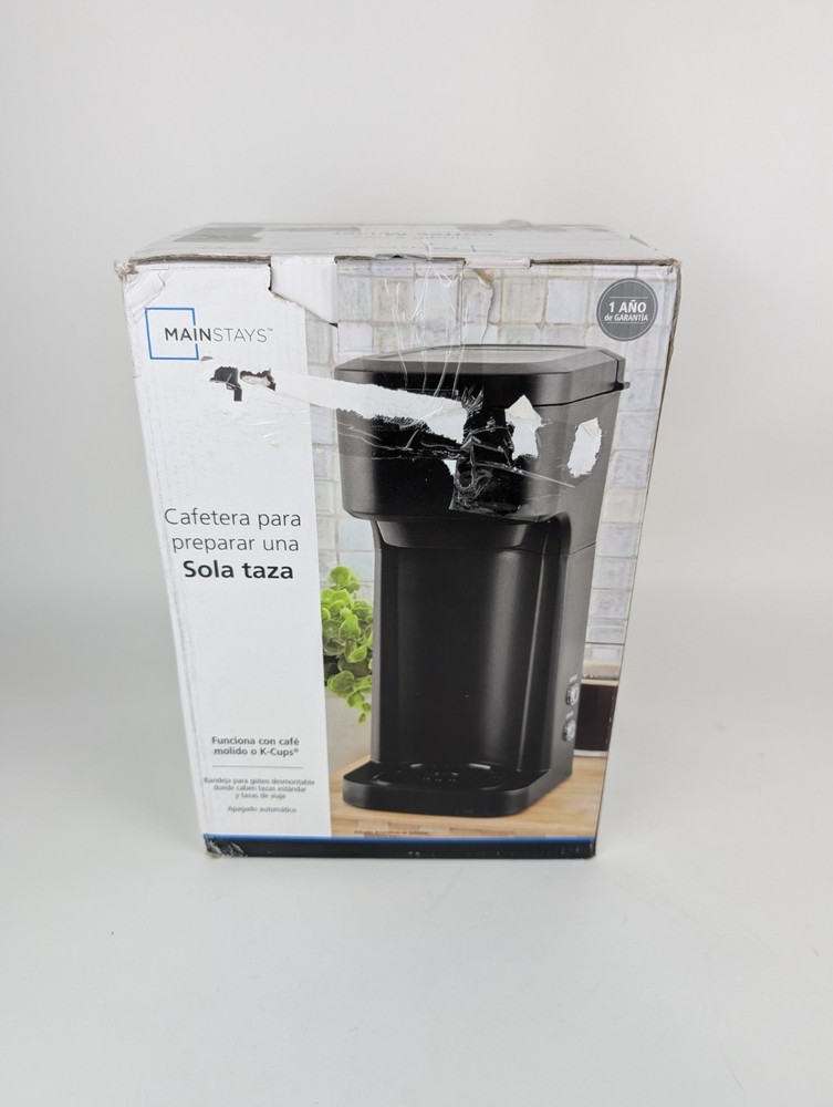 Mainstays Single Serve Coffee Maker - Grounds & Pods - Black Matte