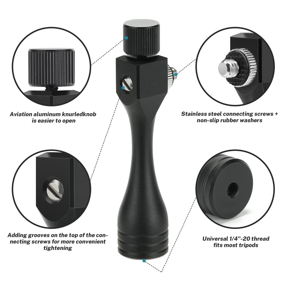 Binocular Tripod Adapter - 1/4-20 Inch Threading Quick Release Mount Black