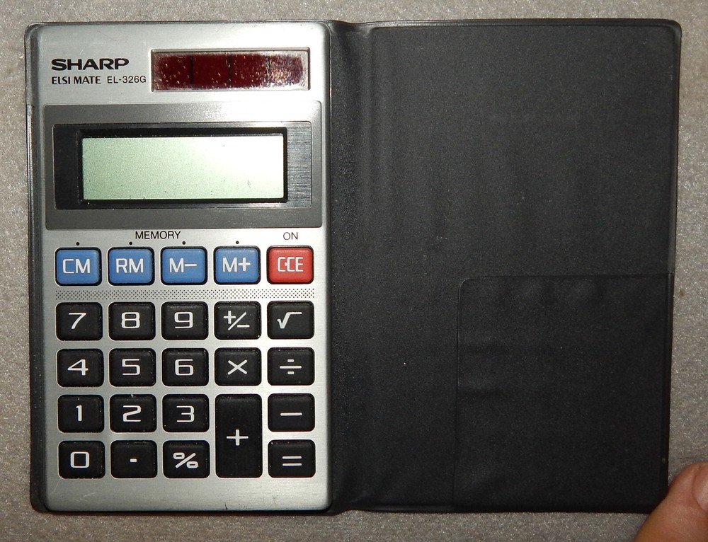 Sharp ELSI MATE EL-326G Solar Powered Calculator - Used