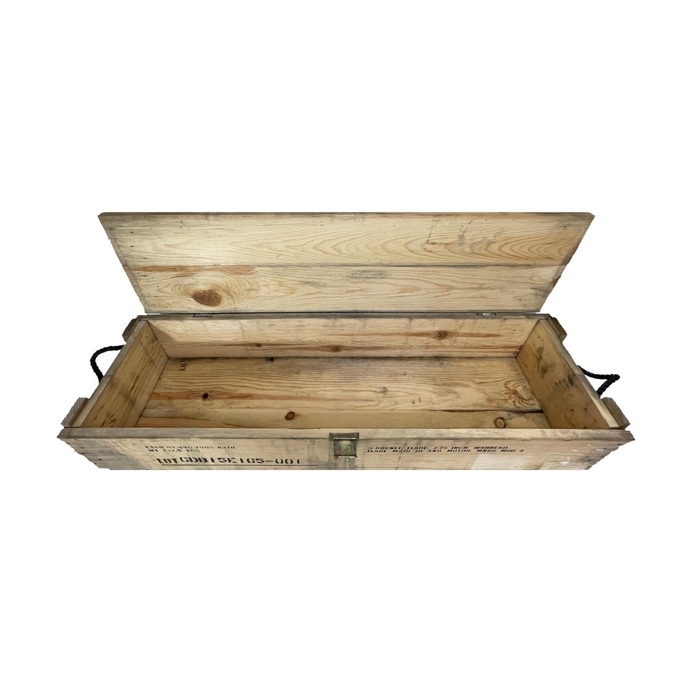 Wooden Crate for 3 Rocket, Flare, 2.75 inch Warhead - Used