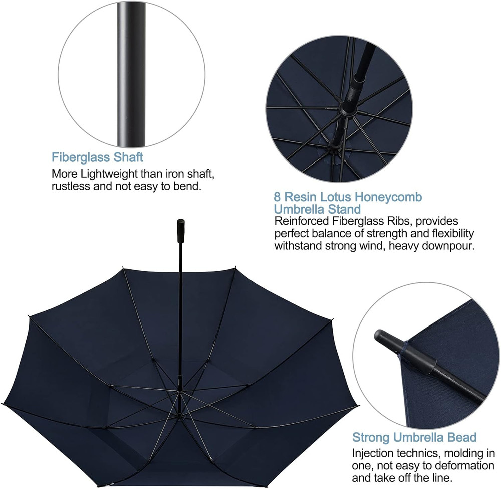 80 Inch Huge Large Oversize Golf Umbrella Double Canopy Vented