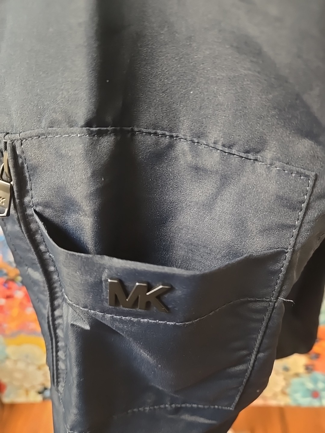 Michael Kors Men's Size Large Talson Bomber Jacket Midnight Blue