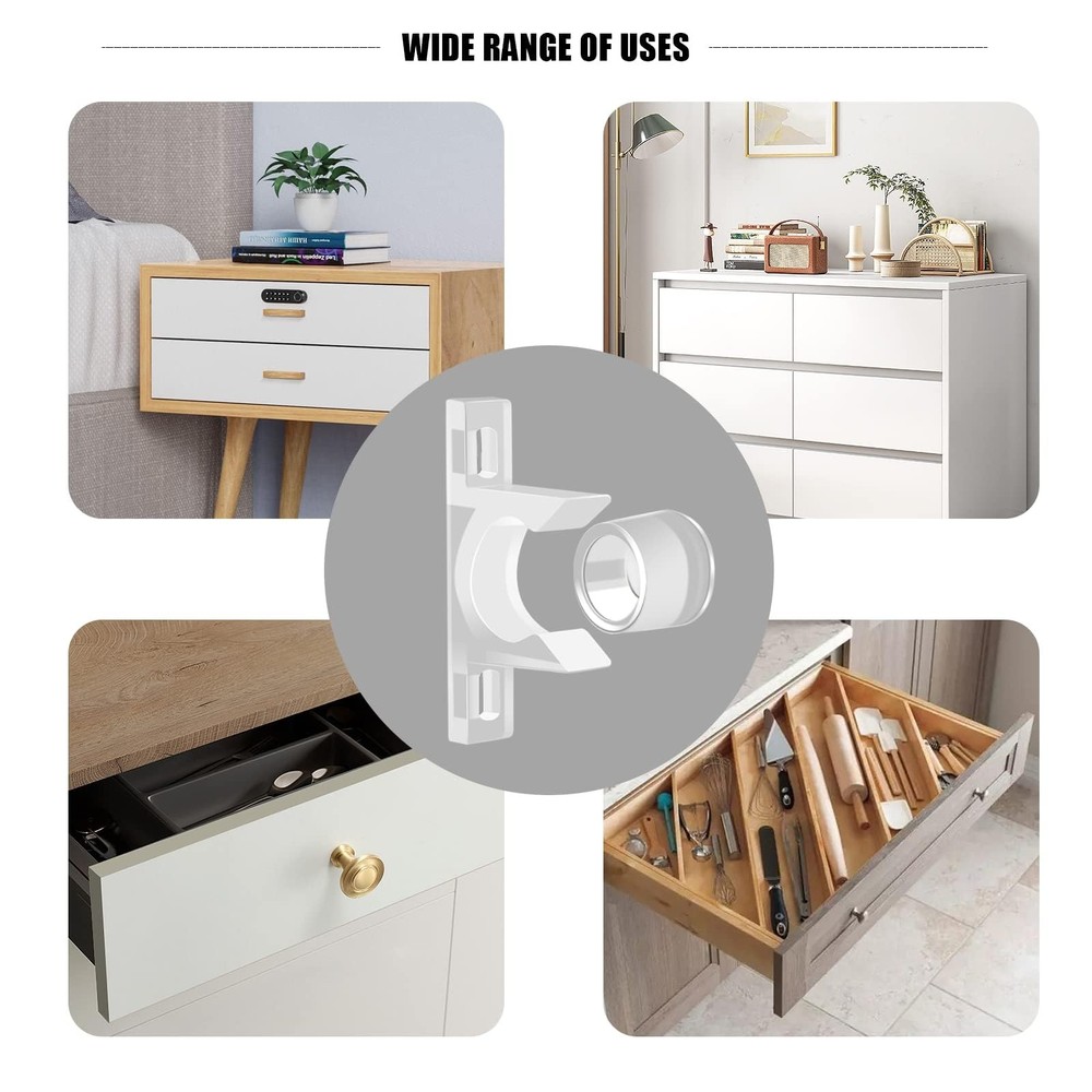 8 Sets False Front Cabinet Clips Kitchen Cabinet Doors Replacement for Drawer...