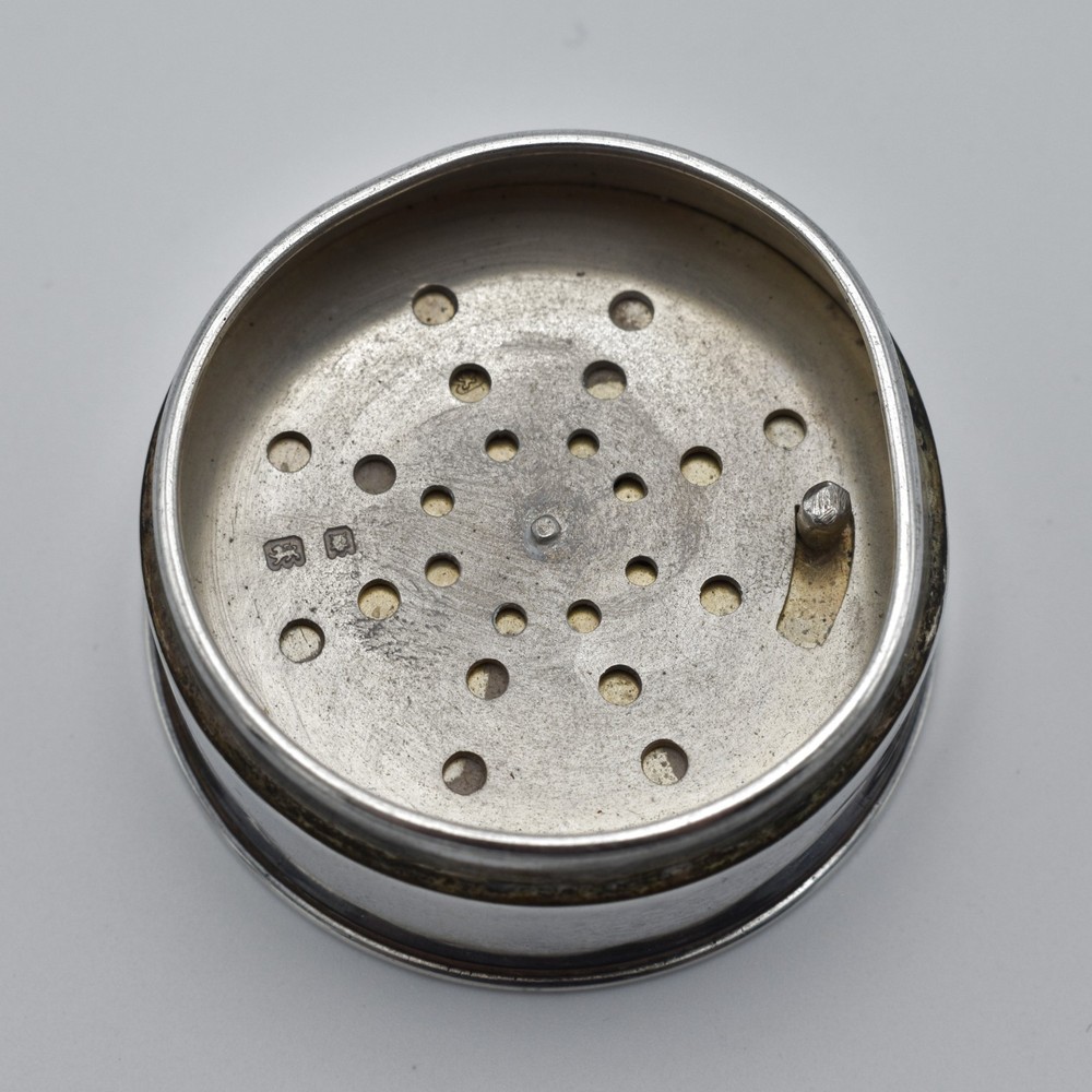Antique Solid Silver Powder Pot Box London 1924 Heavy