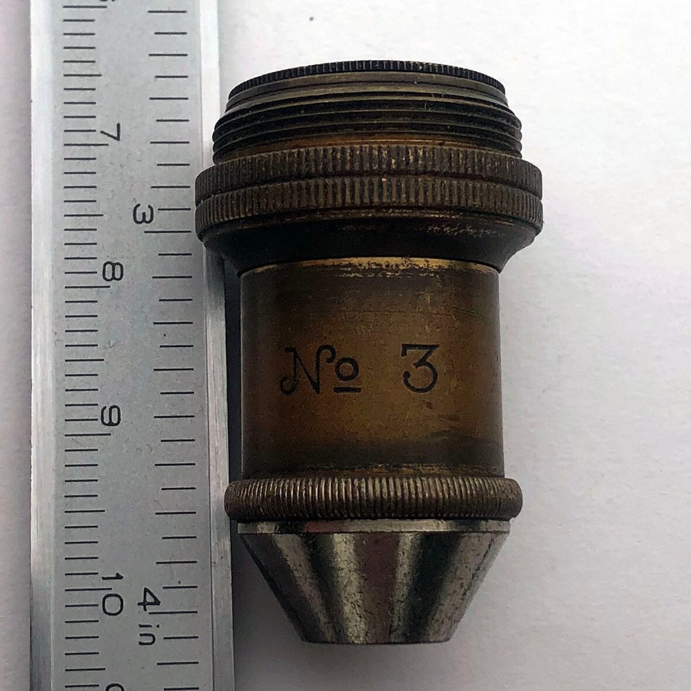 ANTIQUE C. REICHERT Wien № 3 objective microscope Brass