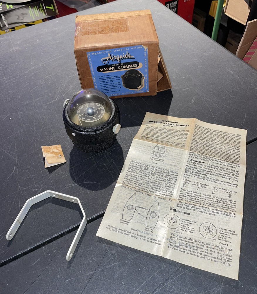 NEVER USED Airguide Vintage Nautical Boat Compass Model 88